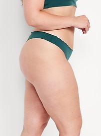 Image number 8 showing, Low-Rise No-Show Scalloped Thong Underwear