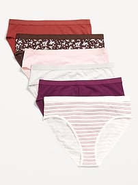 Image number 1 showing, High-Waisted Everyday Cotton Underwear 6-Pack