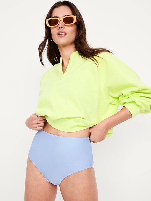 Image number 3 showing, Matte High-Waisted Bikini Swim Bottoms
