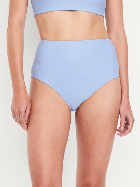 Matte High-Waisted Bikini Swim Bottoms - Peri Heir