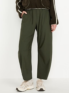 High-Waisted SleekTech Barrel Ankle Pants