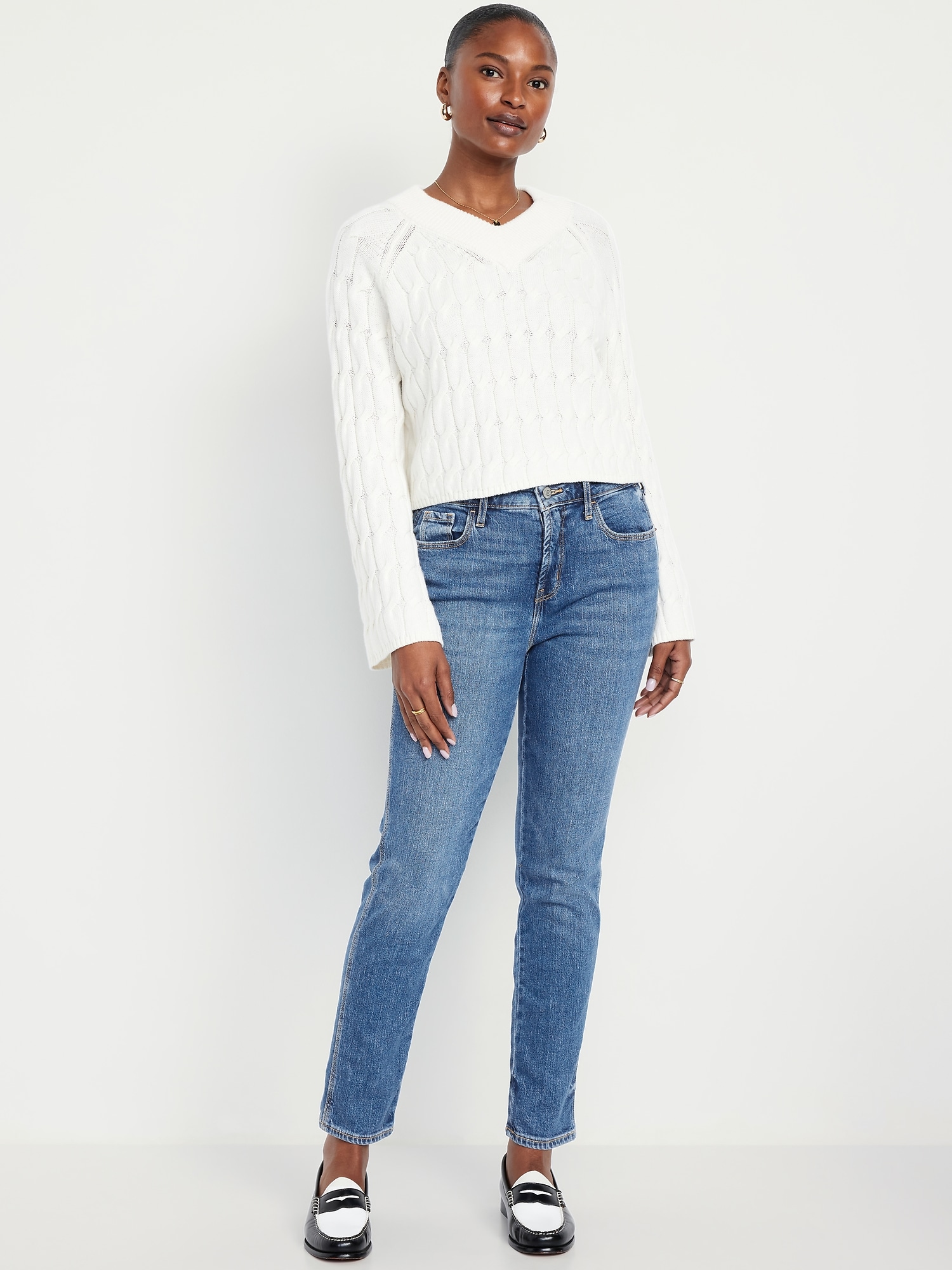 Image number 1 showing, Curvy High-Waisted Vintage Slim Jeans