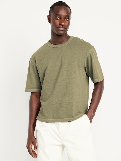 Garment-Dyed Cropped T-Shirt - Dried Grasses