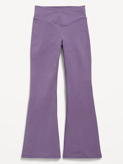Image number 4 showing, High-Waisted PowerChill Crossover Flared Leggings for Girls