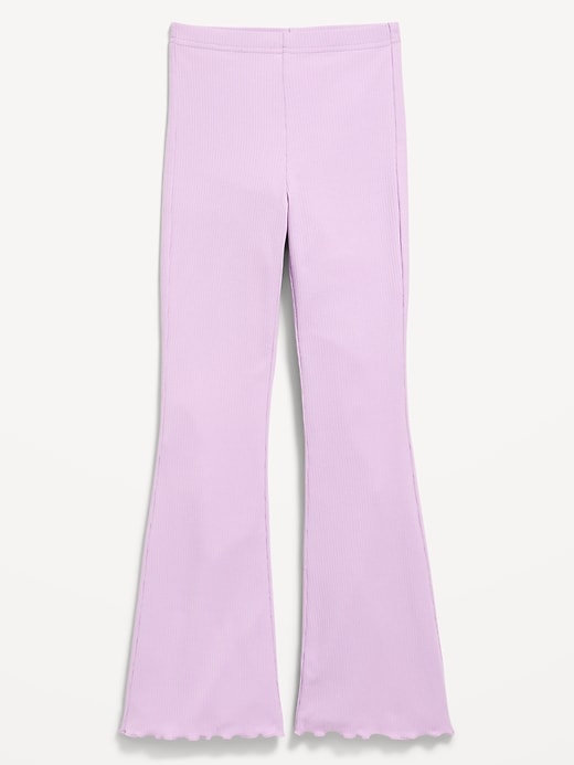 Image number 1 showing, High-Waisted Ribbed Flared Leggings for Girls