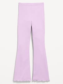 Image number 1 showing, High-Waisted Ribbed Flared Leggings for Girls