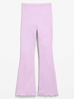 High-Waisted Ribbed Flared Leggings for Girls