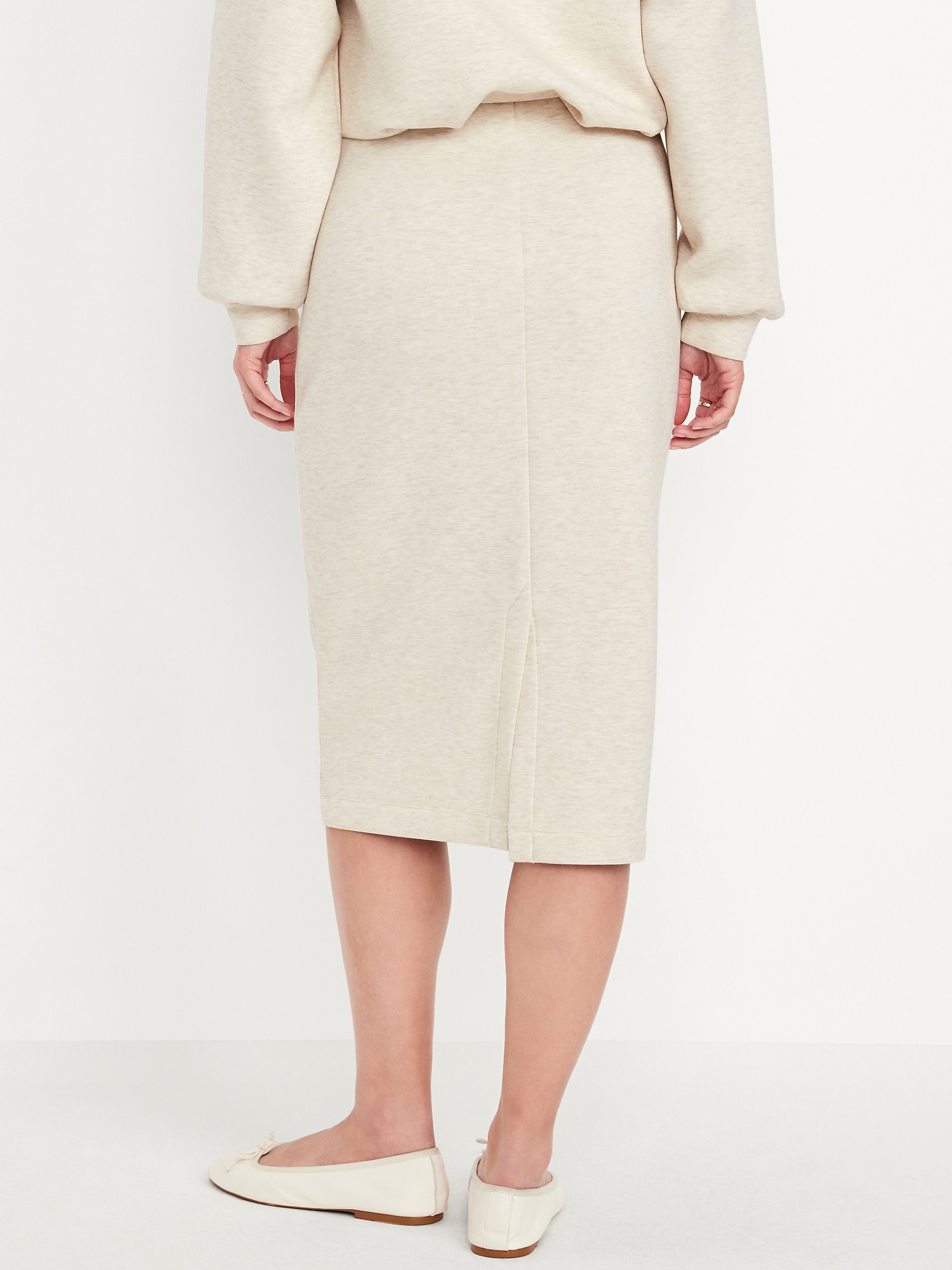 Extra High-Waisted Bounce Fleece Midi Skirt
