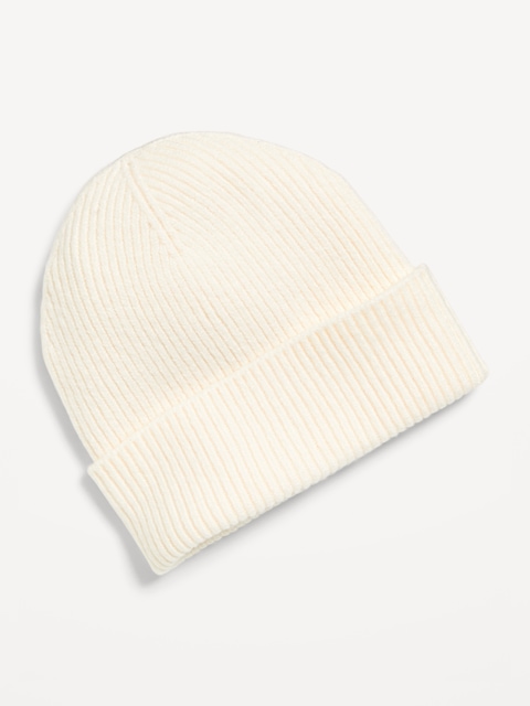 Rib-Knit Cuffed Beanie for Women - Creme De La Creme