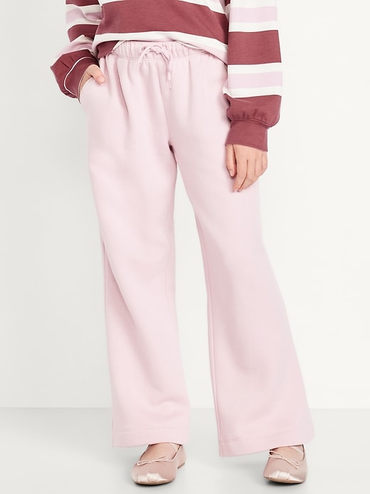 Image number 1 showing, Favorite Fleece High-Waisted Wide-Leg Sweatpants for Girls