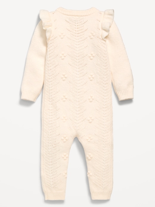 Image number 2 showing, SoSoft Ruffled-Shoulder Sweater One-Piece for Baby