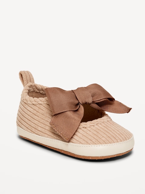 Corduroy Bow Sneakers for Baby - Neutral