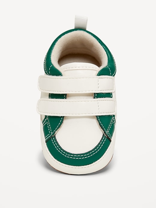 Image number 2 showing, Double Secure-Strap Faux-Leather Sneakers for Baby