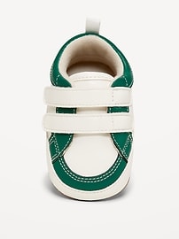 Image number 2 showing, Double Secure-Strap Faux-Leather Sneakers for Baby