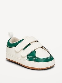 Image number 1 showing, Double Secure-Strap Faux-Leather Sneakers for Baby