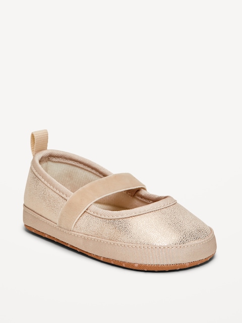 Shiny Faux-Leather Ballet Flats for Baby - Gold