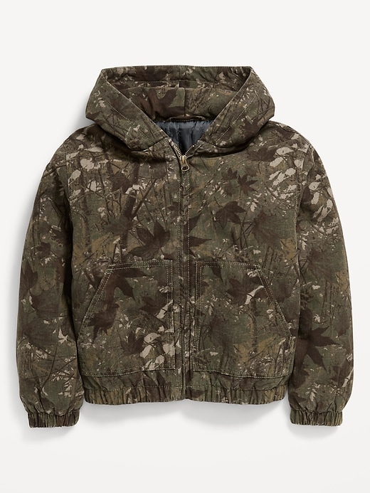 Image number 2 showing, Printed Hooded Canvas Jacket for Boys