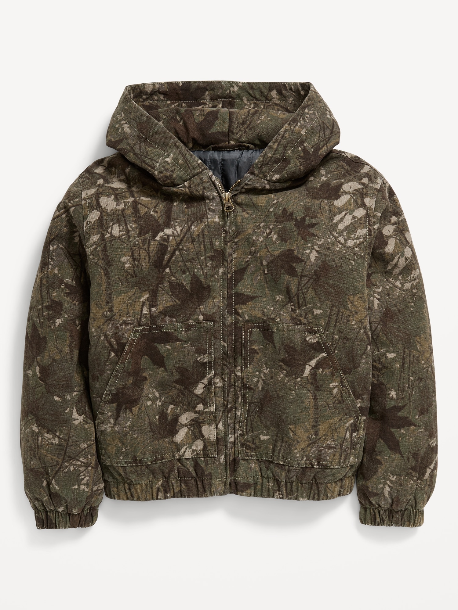 Printed Hooded Canvas Jacket for Boys