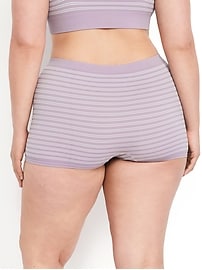 Image number 8 showing, Mid-Rise Seamless Ribbed Boyshort Underwear