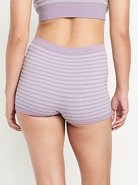 Image number 6 showing, Mid-Rise Seamless Ribbed Boyshort Underwear