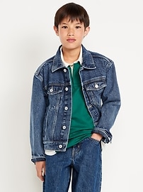 Image number 1 showing, Non-Stretch Jean Trucker Jacket for Boys