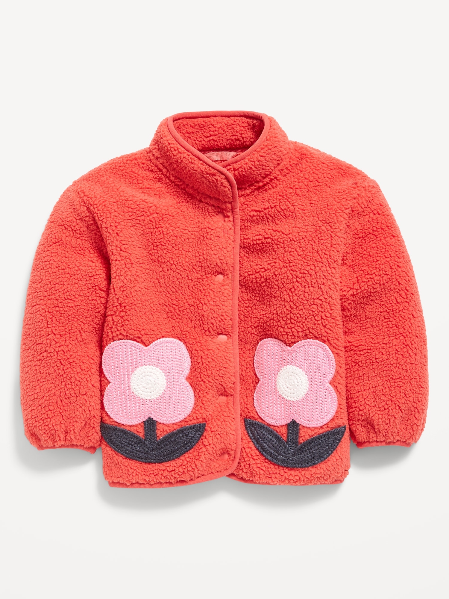 Sherpa Applique Pocket Jacket for Toddler Girls