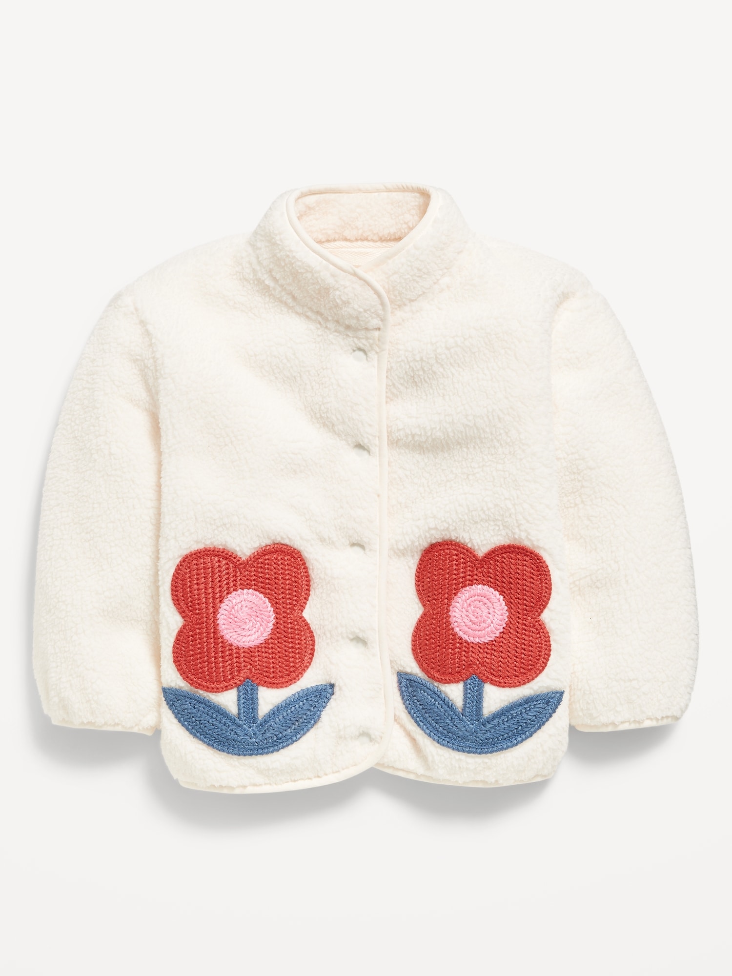 Sherpa Applique Pocket Jacket for Toddler Girls