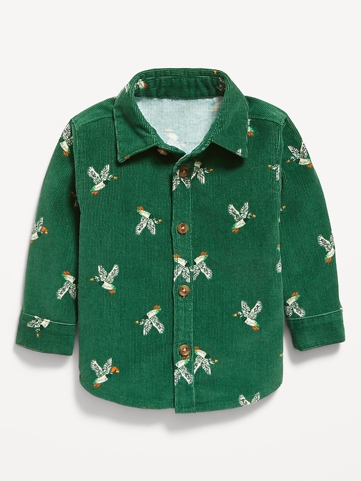 Image number 1 showing, Printed Long-Sleeve Corduroy Shirt for Toddler Boys
