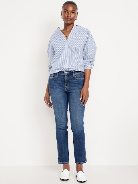 Curvy High-Waisted Vintage Slim Jeans - Dark Indigo