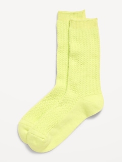 Slouchy Textured Crew Socks for Women