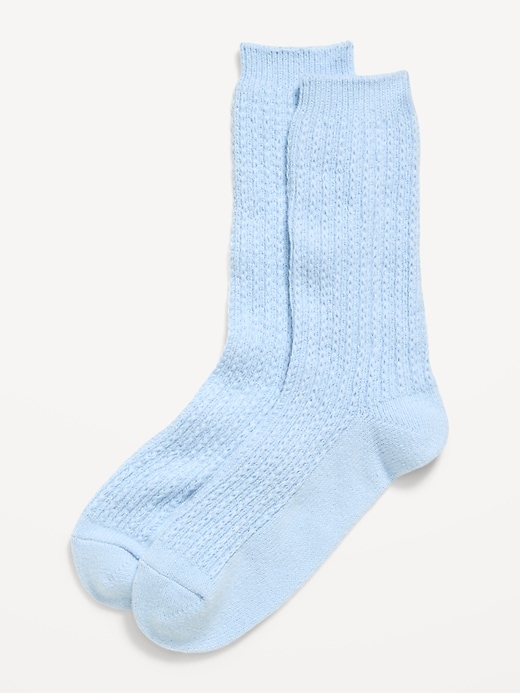 Image number 1 showing, Slouchy Textured Crew Socks for Women