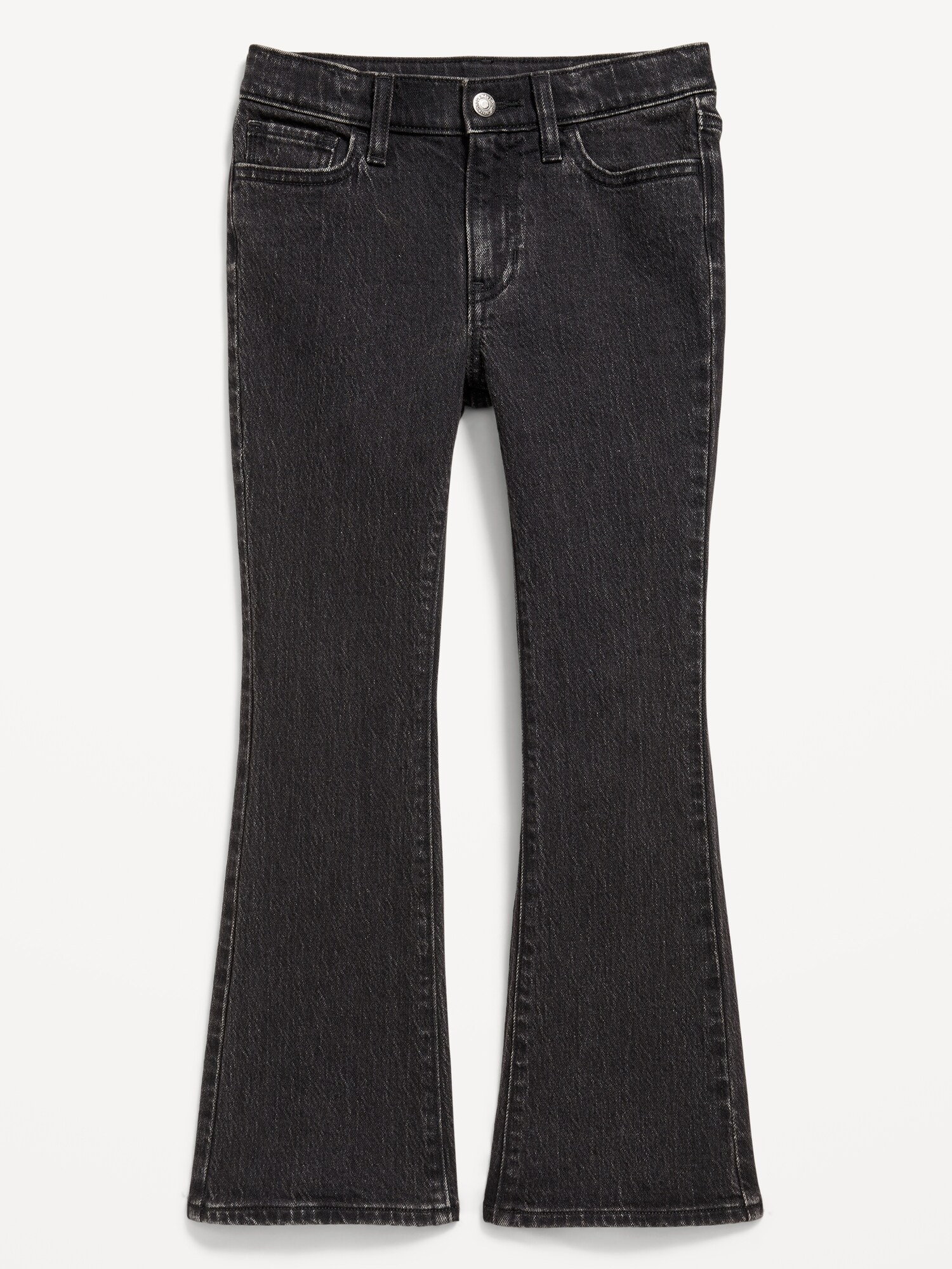 Джинсы Old Navy Printed High-Waisted Flare-Leg Jeans для девочек, цвет: Чёрный варёный — фото 4