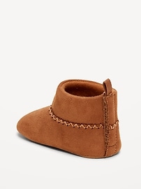 Image number 3 showing, Faux-Suede Moccasin Booties for Baby