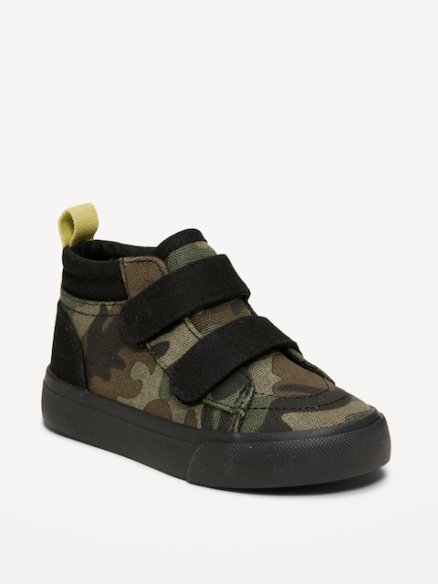Double Secure-Strap High-Top Sneakers for Toddler Boys - Camo