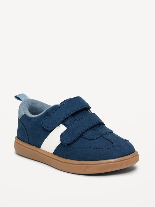 Image number 1 showing, Double Secure-Strap Faux-Suede Sneakers for Toddler Boys