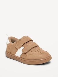Image number 1 showing, Double Secure-Strap Faux-Suede Sneakers for Toddler Boys