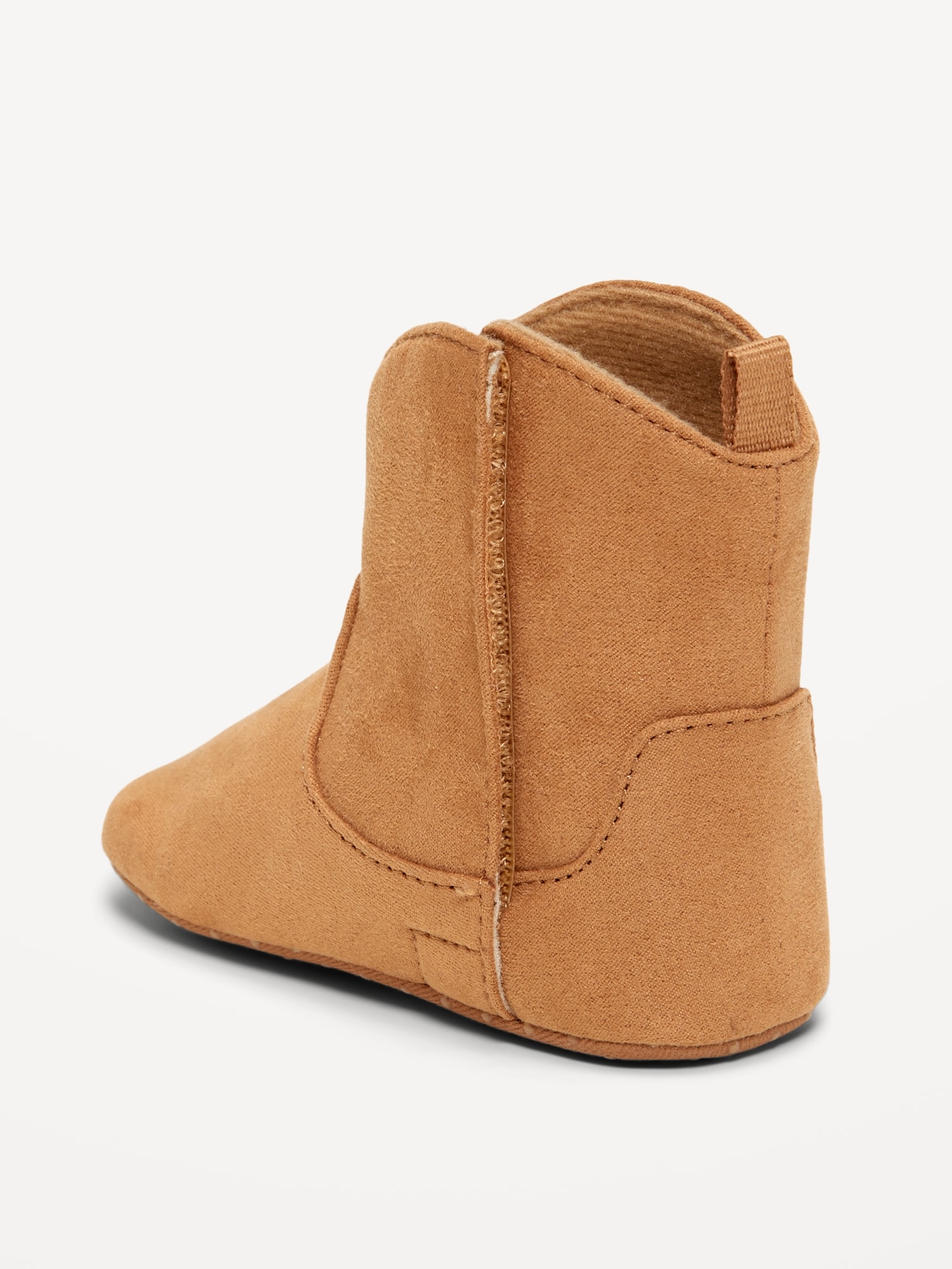 Faux-Suede Embroidered Western Booties for Baby
