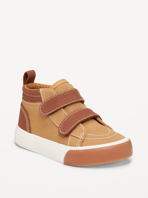 Double Secure-Strap High-Top Sneakers for Toddler Boys - Tan Combo