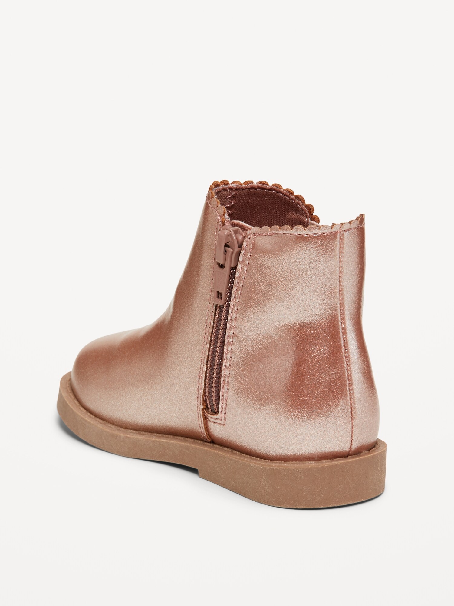 Ботинки Old Navy Faux-Leather Chelsea Boots для девочек-малышей, цвет: Золотой — фото 3