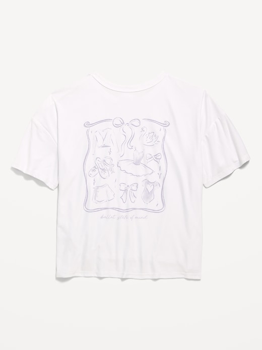 Image number 4 showing, CloudMotion Cropped Graphic Performance T-Shirt for Girls