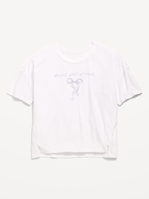 Image number 3 showing, CloudMotion Cropped Graphic Performance T-Shirt for Girls
