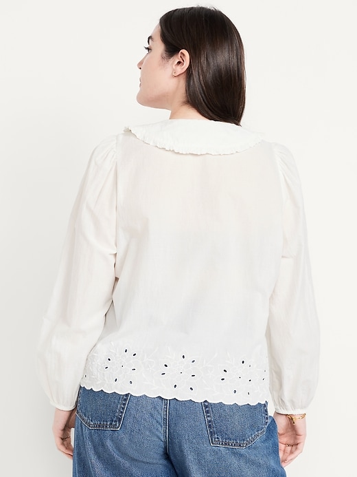 Image number 5 showing, Ruffle-Collar Cutwork Top