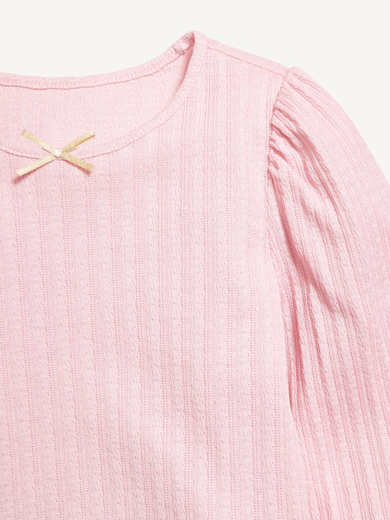 Long-Sleeve Pointelle Top and Tutu Skirt Set for Toddler Girls