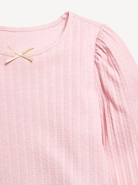 Image number 5 showing, Long-Sleeve Pointelle Top and Tutu Skirt Set for Toddler Girls
