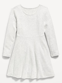 Image number 3 showing, Cozy Long-Sleeve Ribbed Fit and Flare Dress for Girls