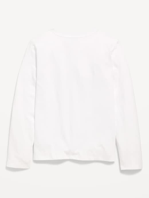 Image number 2 showing, Softest Long-Sleeve Heart-Pocket T-Shirt for Girls