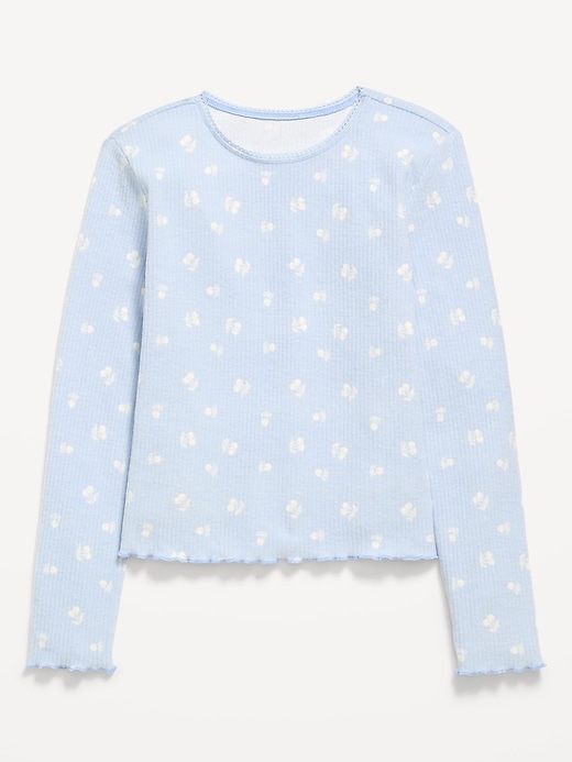 Printed Long-Sleeve Thermal-Knit T-Shirt for Girls