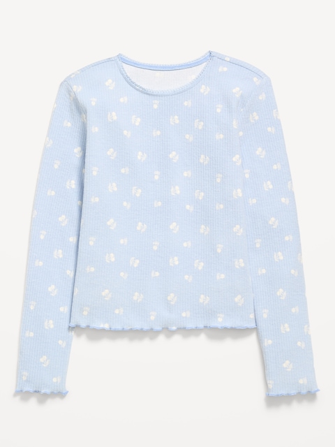 CozePlush Printed Long-Sleeve T-Shirt for Girls - Light Blue