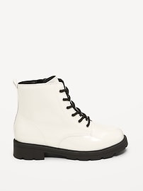 Image number 3 showing, Faux-Leather Side-Zip Combat Boots for Girls