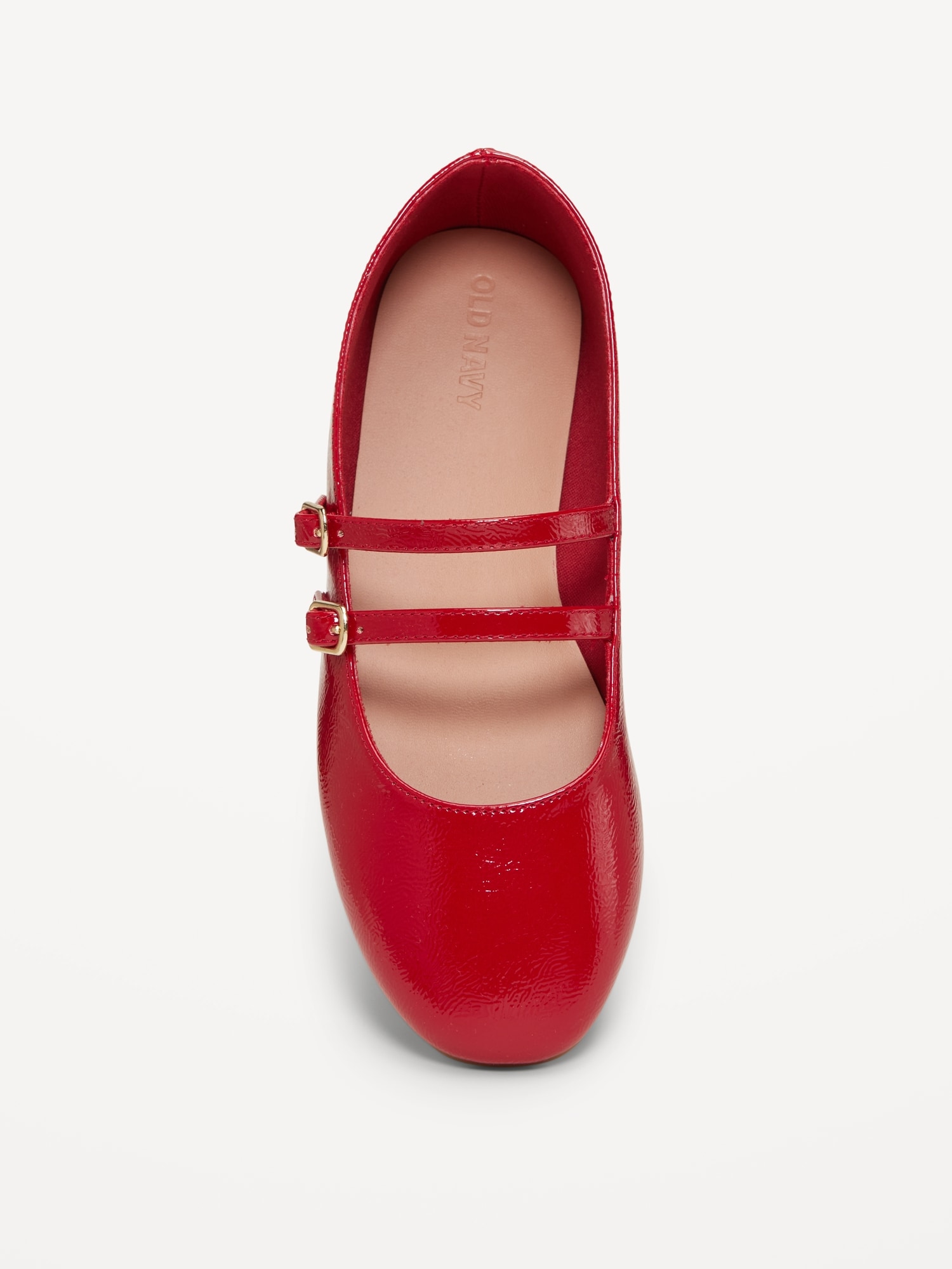 Strappy Shiny Faux-Leather Ballet Flats for Girls